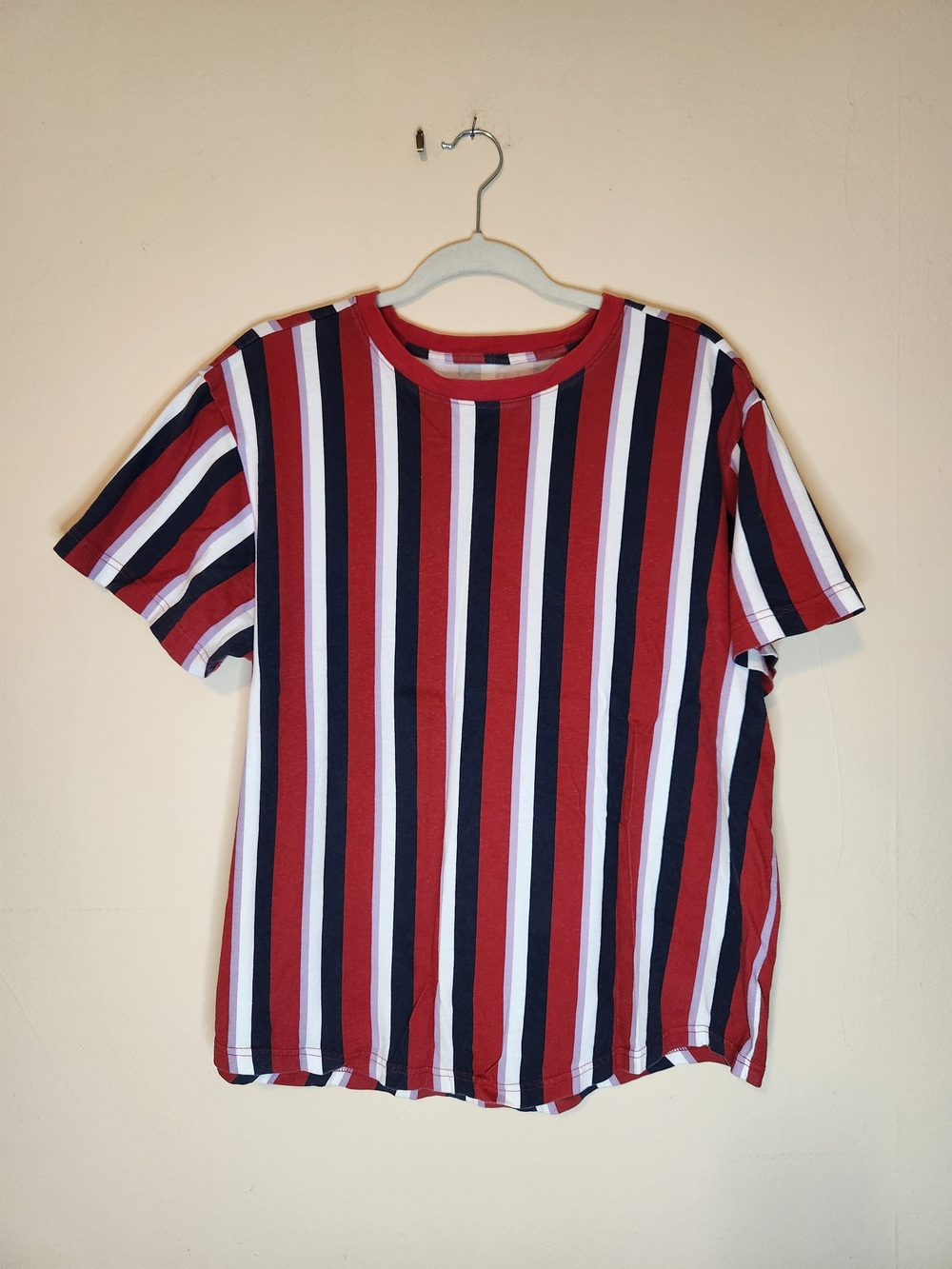 Original Use Striped Tee - Red, Navy, Lavender & White